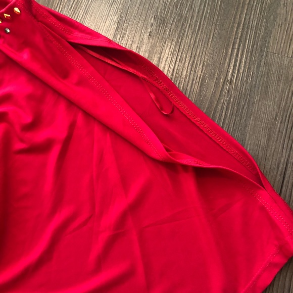 Cold Shoulder Studded Blouson Dress b95 - Picture 8 of 8